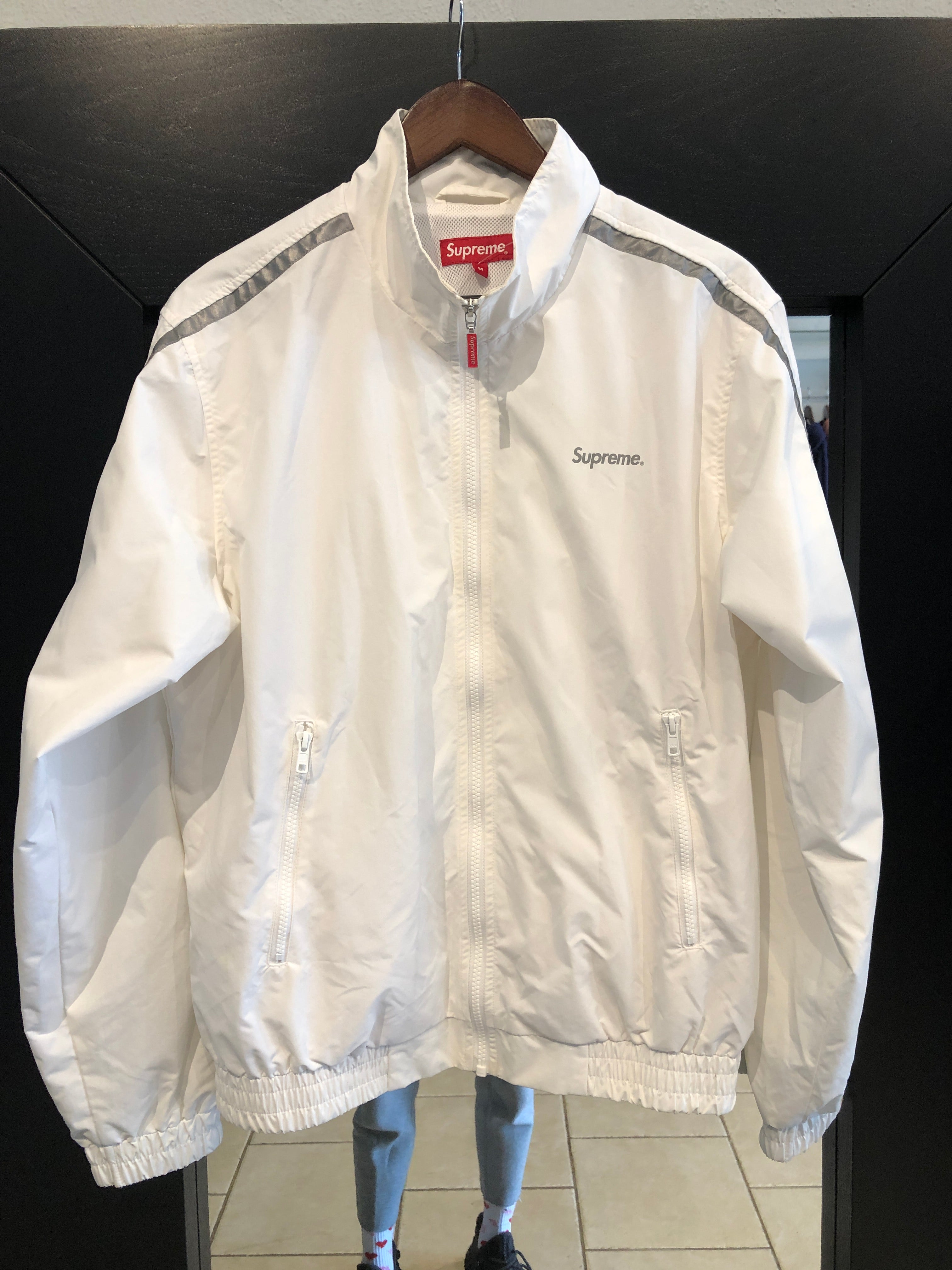 Supreme 3m reflective 2024 stripe track jacket