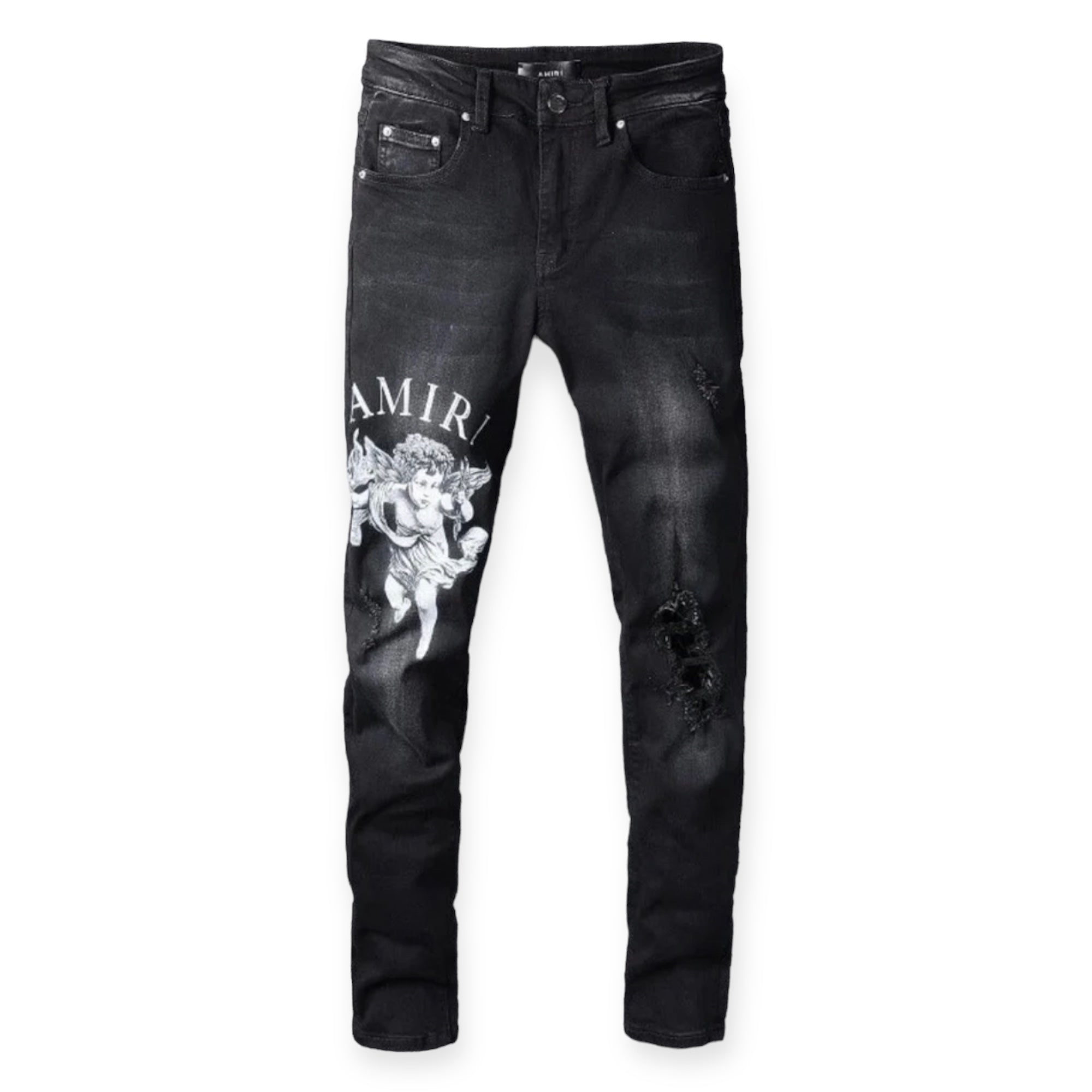 Brand New Amiri Black Cherub Denim Jeans Size 32 – SneakerUnionUSA